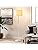 Floor Lamps for Living Room, Farmhouse Standing Lamp with Linen Lampshade Reading Standing Lamp for Living Room, Tall Pole Lamp for Bedroom/Family/Office (White)