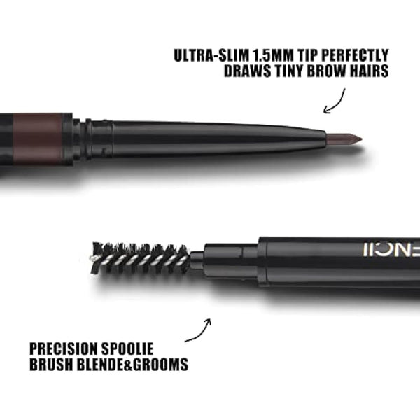Eyebrow Pencil Natural Look, Black, Easy To Use, Long-Lasting, Waterproof, Precise Application, Vegan & Cruelty-Free 0.08g (105#Black)