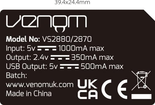 Venom Charging Dock with Rechargeable Battery Pack - Black (Xbox Series X & S/Xbox One)