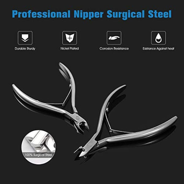 FERYES Cuticle Clipper Professional Manicure and Pedicure Cuticle Remover Tools, Medical Grade Stainless Steel, 5mm Jaw- 1 Piece (Silver)