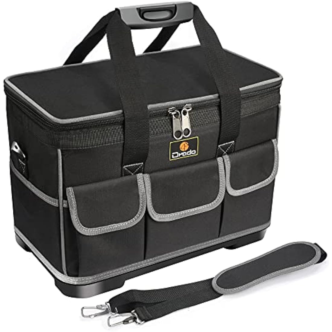 Drado Tool Bag Muti-Purpose Waterproof Tool Bag Organiser Tool Tote with Adjustable Shoulder Strap Black (40 x 23x 28cm)