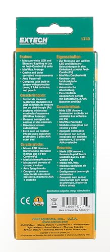 Extech LT40 LED Light Meter for Measure The Illuminance of White LED Light