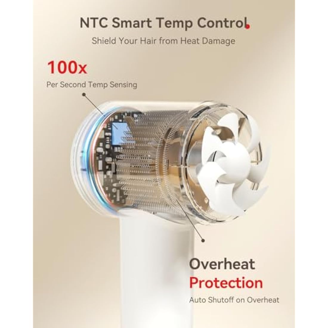 HEXTEK Hair Dryer, 500 Million Negative Ionic Hairdryer, High Speed Brushless Motor 160,000 RPM for 2min Fast Drying Lightweight Portable Travel Professional Blow Dryer for Women and Men(Pink)