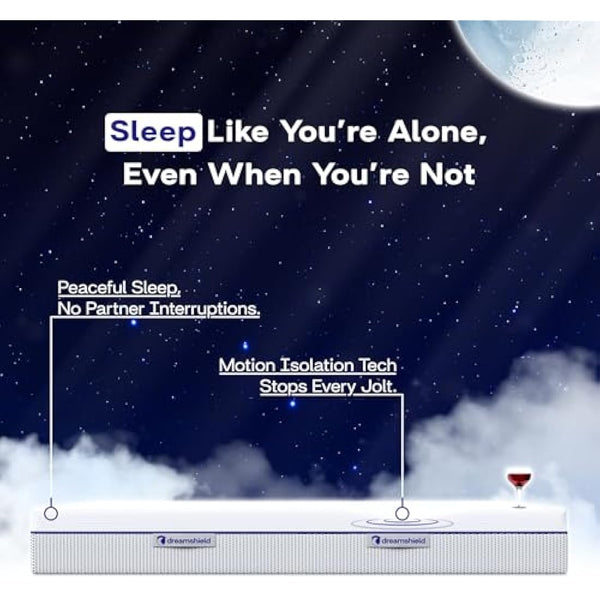 DREAM SHIELD Mattress - Comfort Foam Orthopedic Mattress with Motion Isolation Technology, Temperature-Regulating Cover, Medium Firm Support for Back Pain Relief (Super King)