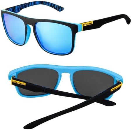 2pcs Sunglasses Mens, UV400 Protection Polarised Sunglasses Retro Sun Glasses Outdoors Sports Golf Cycling Fishing Hiking Eyewear sunglasses for Men