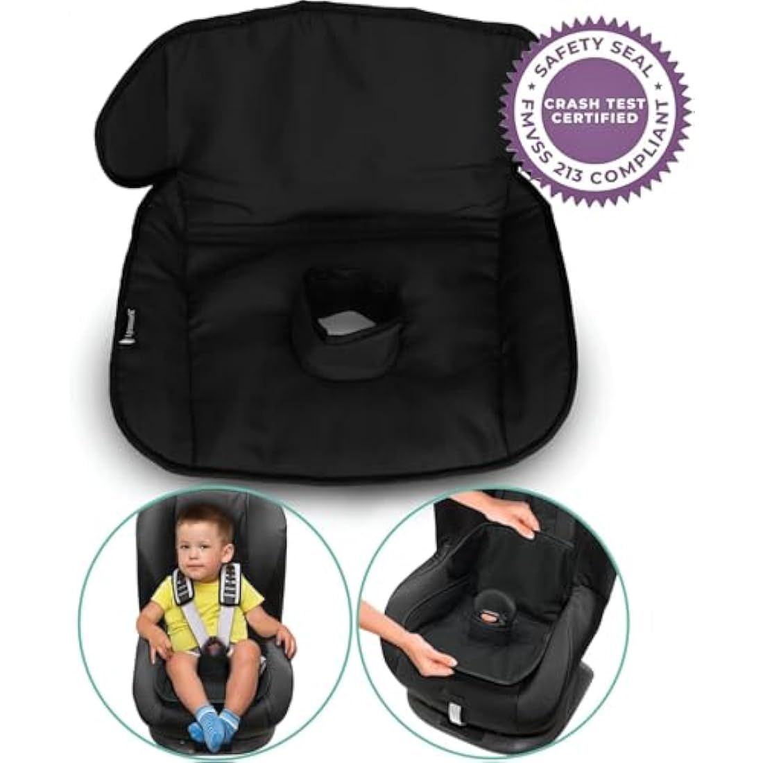 Potty Training Car Seat Protector Cover - Waterproof Soft Piddle Pads for Toddlers and Baby Carseat - Travel-Friendly Universal Machine Washable Liner Mat for Spills, Nappy Leaks, Accidents - Black