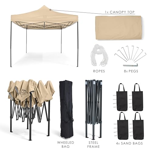 All Seasons Gazebos 3x4.5 Fully Waterproof Pop up Gazebo With Accessories - Metallic Grey
