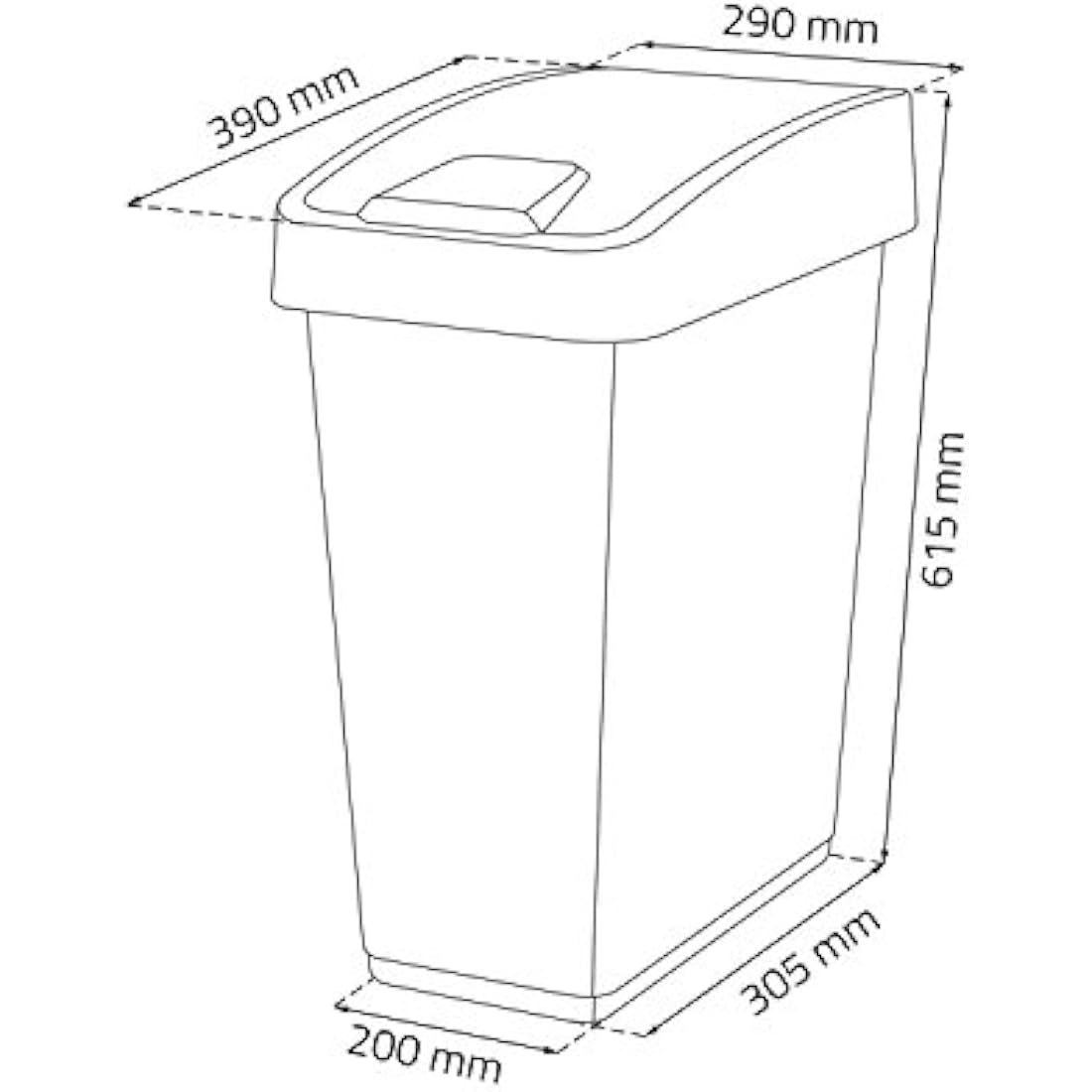 keeeper Premium Waste Bin with Flip Lid, Soft Touch, 45 Litre, Magne, Silver