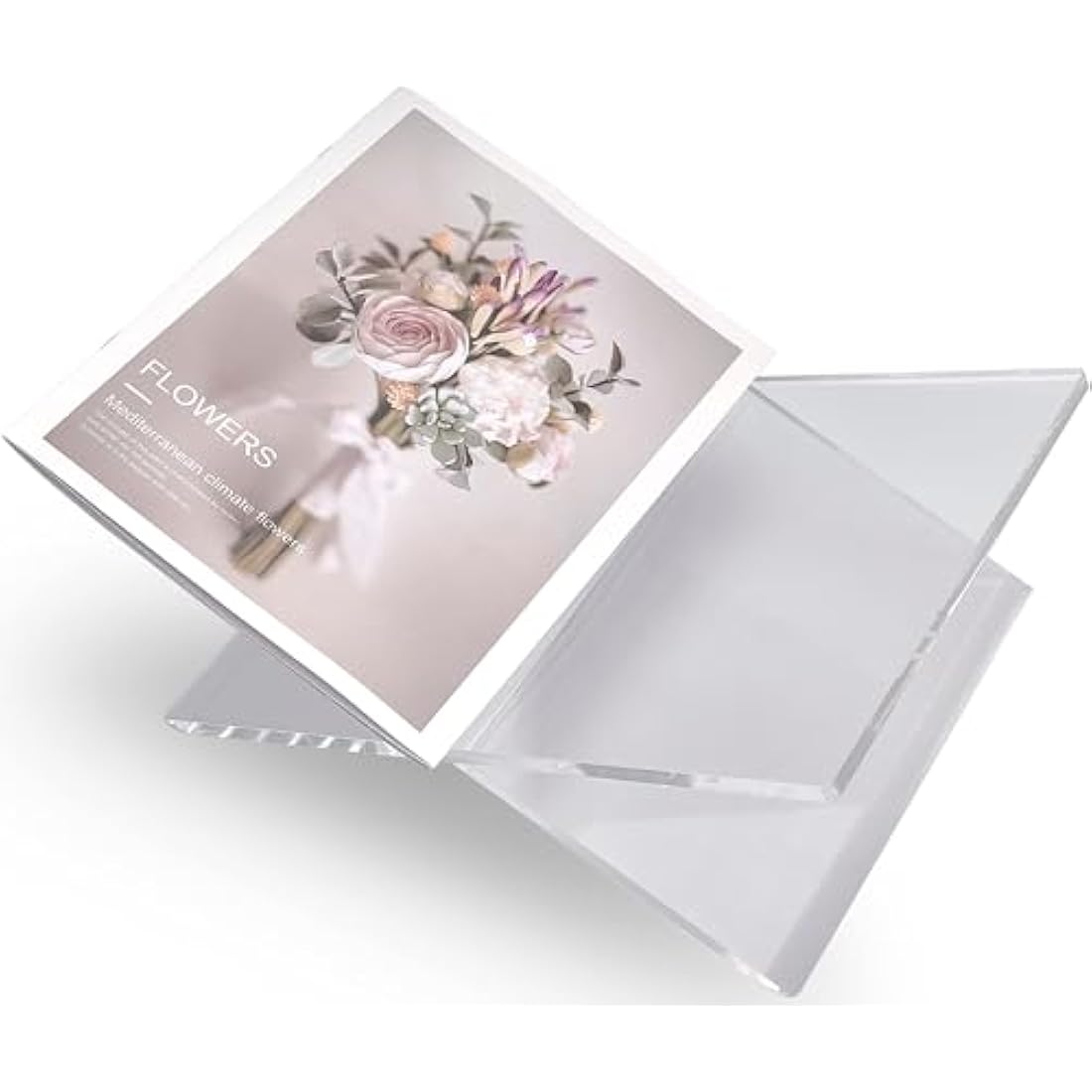 Honygebia Clear Acrylic Book Stands - Cross Frame Acrylic Book Holder, Open Bookstand for Display and Reading, Suitable for Art, Bible, Cookbook, Easel, Magazine, Recipe, Textbooks - 32 x 24 x 14cm