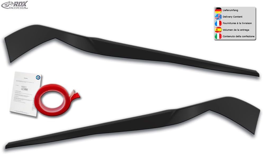 RDX Racedesign Head light spoilers compatible with BMW X1 F48 2015-2019 (ABS)