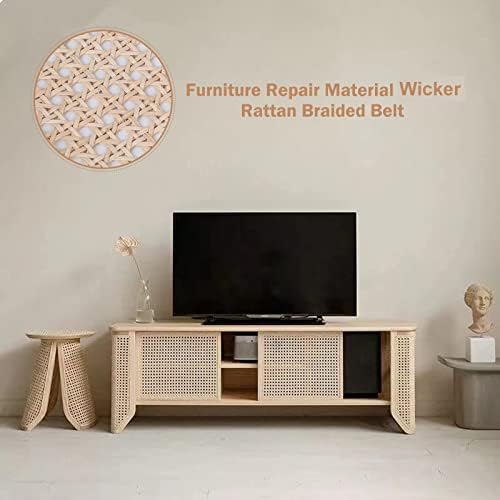 maxant Hessian Fabric Roll, Rattan Cane Webbing, Pressed Sheet, Woven for Furniture, Chair, Cabinet, Ceiling, Basket, Caning Material DIY Supplies (35 * 200cm), Brown