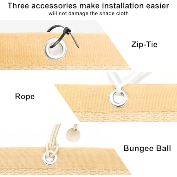 KANAGAWA 90% Sun Shade Cloth 12'X 20' Outdoor Pergola Shade Cover Canopy with Grommets UV Block Privacy Screen for Patio, Backyards, Outdoor, Carport, Garden, Wheat