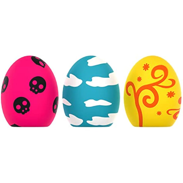 Dog Squeaky Toy, 3 PCS Latex Bouncy Egg Balls with Squeaker for Puppy Small Pet Dogs, Soft Rubber Sound Toys for Interactive Fetch Play (3 Pack - B)