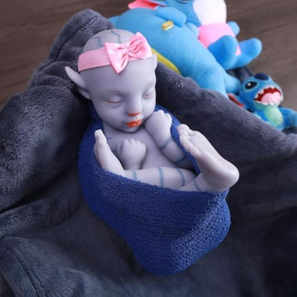 Farious 46cm Full Silicone Reborn Baby Doll Blue Avatar Silicone Baby Doll Looks Real Baby Doll (Girl)