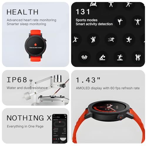 CMF by Nothing Watch 3 Pro Smartwatch with 1.43’ AMOLED Display, 13 days Battery Life, Dual-band GPS, Bluetooth Calls with AI Noise Reduction, Advanced Heart Rate and Sleep Monitoring- Light Grey