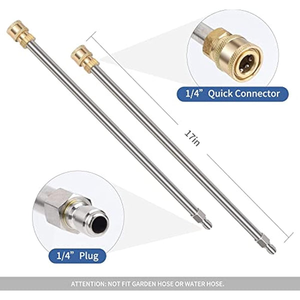 20" Pressure Washer Surface Cleaner with 4 Wheels, Stainless Steel Housing & 1/4" Quick Connector, Power Washer Attachment with 2 Extension Wands, 2 Replacement Nozzles, 4000 PSI (20inch)