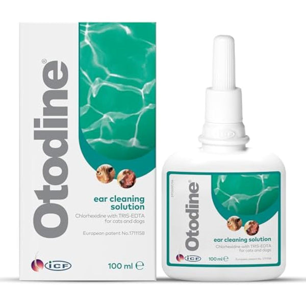 ICF Otodine | Cat & Dog Ear Cleaner Solution | Dog Ear Drops to Stop Wax Build Up, Head Shaking, Discomfort, Ear Odour & Scratching | 100ml