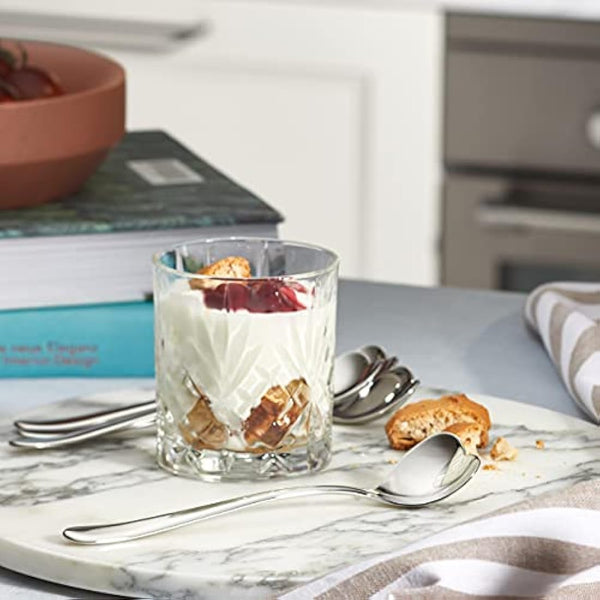 Alessi A di AMMI01CUS4 Set Composed of Four Ice Cream Spoons in 18/10 Stainless Steel, Silver, 17 x 19 x 10 cm