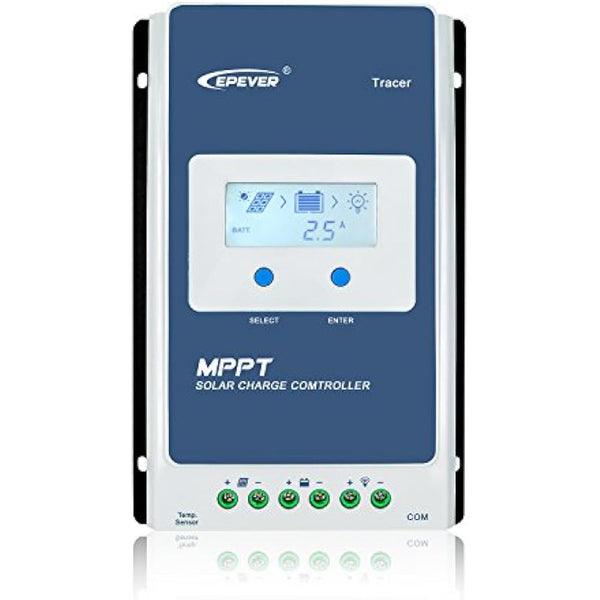 EPEVER MPPT Solar Charge Controller 30A 12V/24V Auto Max PV 100V Common Negative Ground LCD Display Solar Panel Charger Regulator for Gel Flooded Sealed LiFePO4 Lithium (Tracer3210AN)