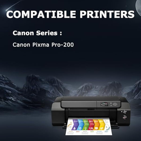 DOUBLE D CLI-65 Ink Cartridges Compatible for Canon 65 CLI-65 CLI65 CLI 65 Ink, High Yield Work with Canon PIXMA PRO-200 Printer 8 Pack (Pigmet BK,C,M,Y,PC,PM,GY,LGY)
