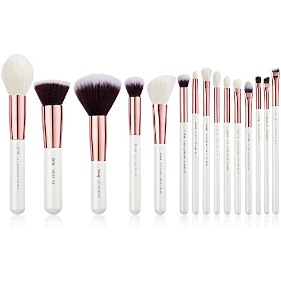 Jessup 15Pcs Professional Foundation Makeup Brushes Set Make up Brush Tools kit Powder Definer Shader Liner Pearl White/Rose Gold T220