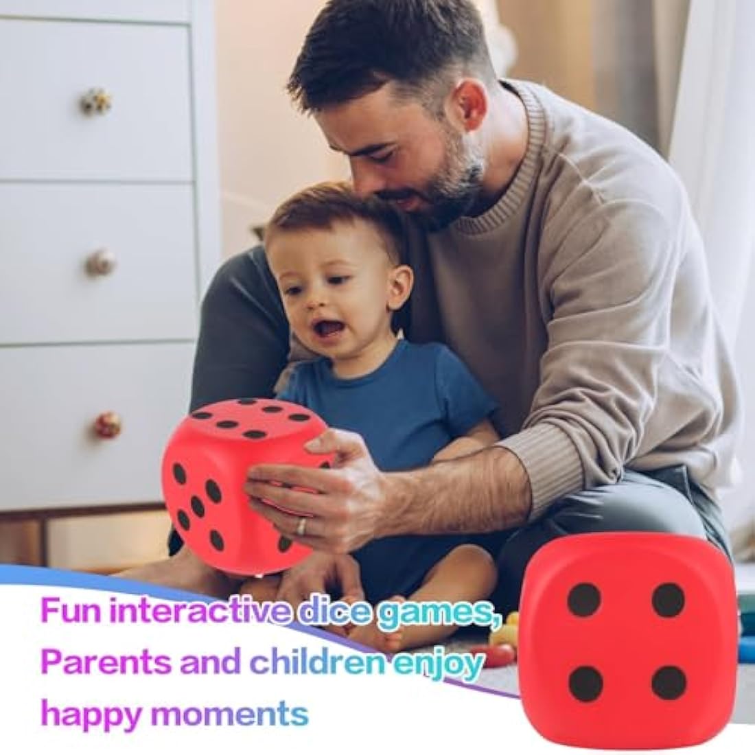 Anboor 5.9'' Squishy Dice Kawaii Scented Squeeze Toys Stress Relief Kids Toys Gift Collection Decorative Props(Red), (CJX)