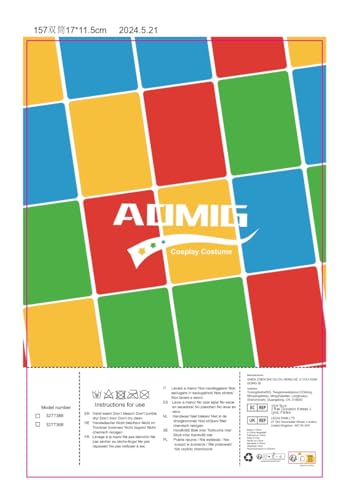 Aomig Mario Costumes, 4 Pack Mario Cosplay Costume Accessories Kits with Bodysuit, Luigi Hats Cap, Mustaches, White Gloves, Mario Luigi Bros Fancy Dress Outfit Costume for Women Men