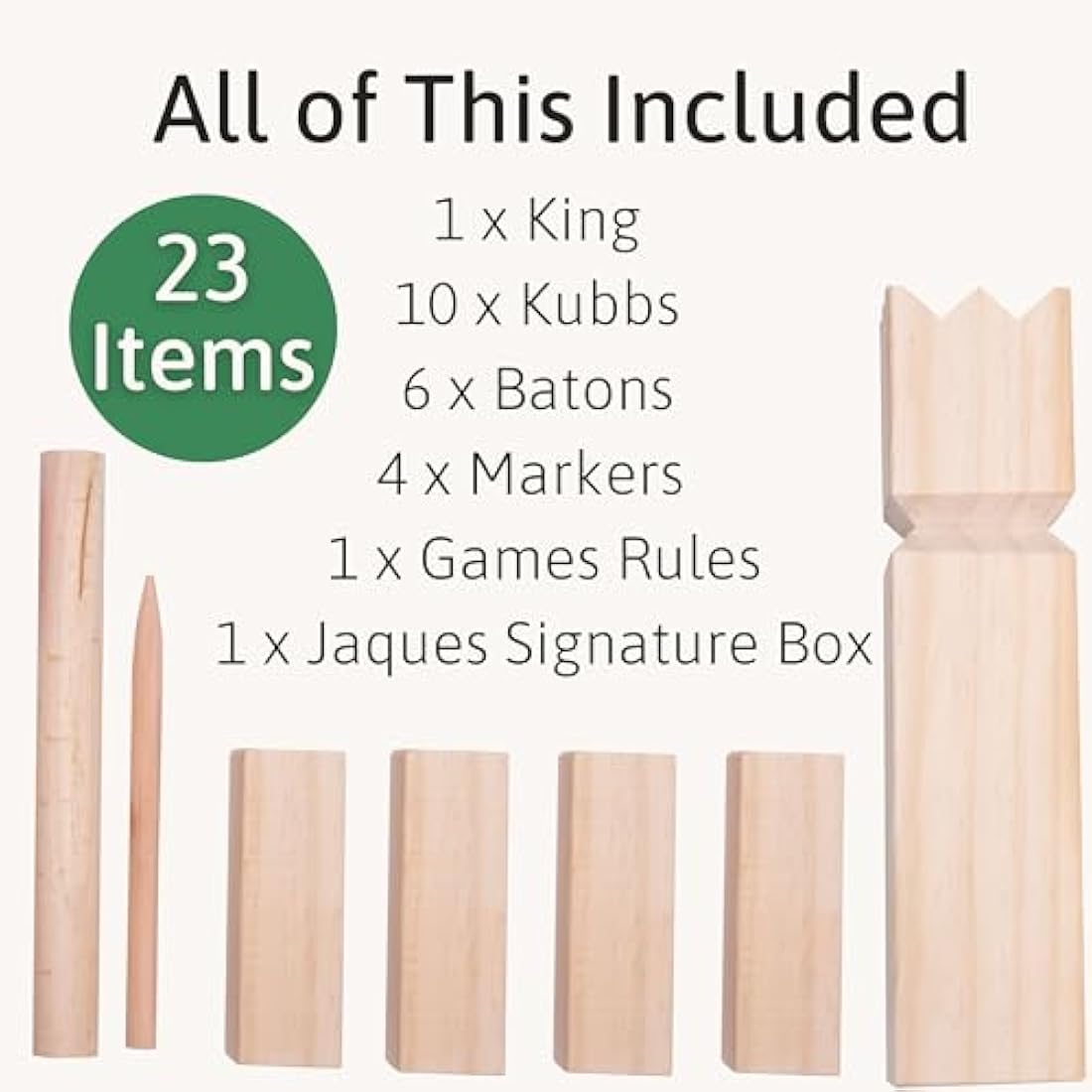 Jaques of London Kubb Outdoor Games | Garden Family Games for Kids and Adults | Kubb Game | Wooden Outdoor Games | Since 1795
