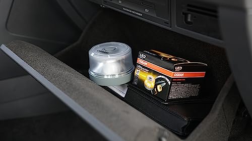 OSRAM LEDSL102 Ledguardian Road Flare Sign V16 Emergency Light for Cars, Breakdown Light, Car Emergency Beacon, Round Safety Warning Light for Vehicles and Motorcycles