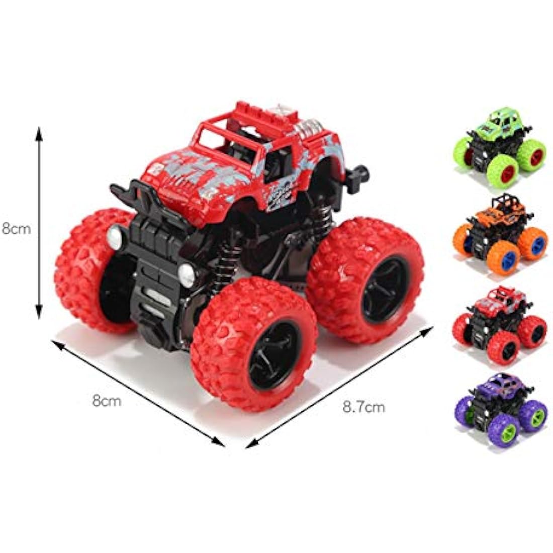 HONGCI 2 Pack Monster Trucks - Inertia & Friction Powered Mini Push & Go Car, 360 Degree Rotating Off-road Vehicle Toy Pull Back Car for 3-10 Year Old Boys & Girls Kids Birthday & Xmas Gift
