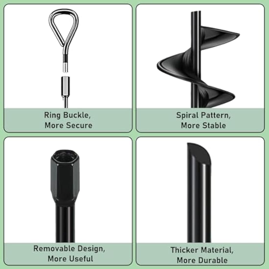 Ground Anchor 8 Pack, 45cm Tall Heavy Duty Ground Pegs Kit Fit for Swing, Trampolines, Tents, Mobile Home Anchors, Awning Pegs Anchor, Dog Spikes for Ground