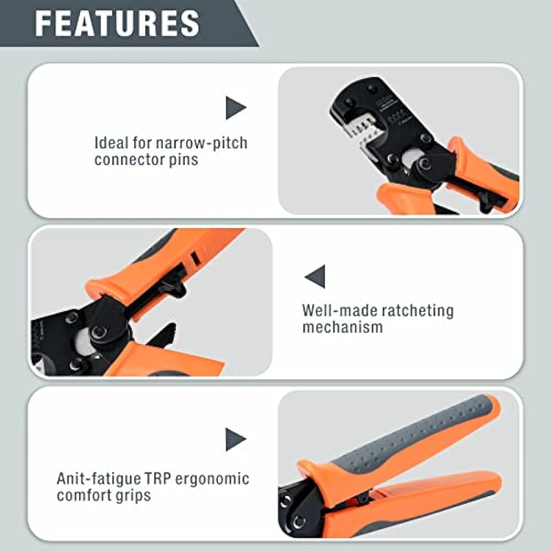 iCrimp Micro Connector Pin Crimping Tool 0.03-0.5mm² Ratcheting Crimper for D-Sub, Open Barrel suits Molex, JST, JAE