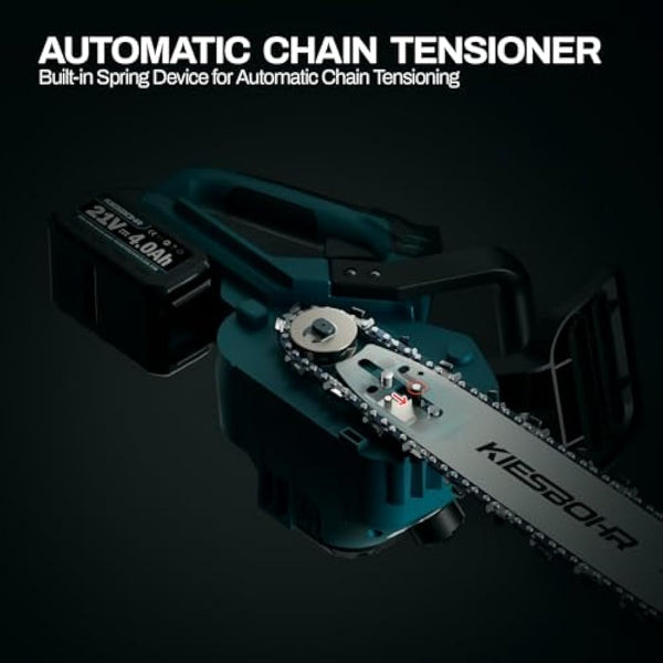 KIESBOHR 12 Inch Cordless Brushless Chainsaw Compatible with Makita 18V Battery, Hand Held Electric Chainsaw with Automatic Oiler and Chain Tension (Battery and Charger Not Included)