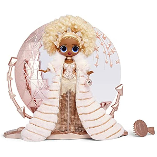 L.O.L. Surprise! 576518EUC LOL Surprise Holiday OMG 2021 Collector Doll-NYE Queen-with Gold Fashions, Accessories, & Light-Up Stand-New Year's Celebration Look-Collectable-Gift for Boys & Girls Age 4+