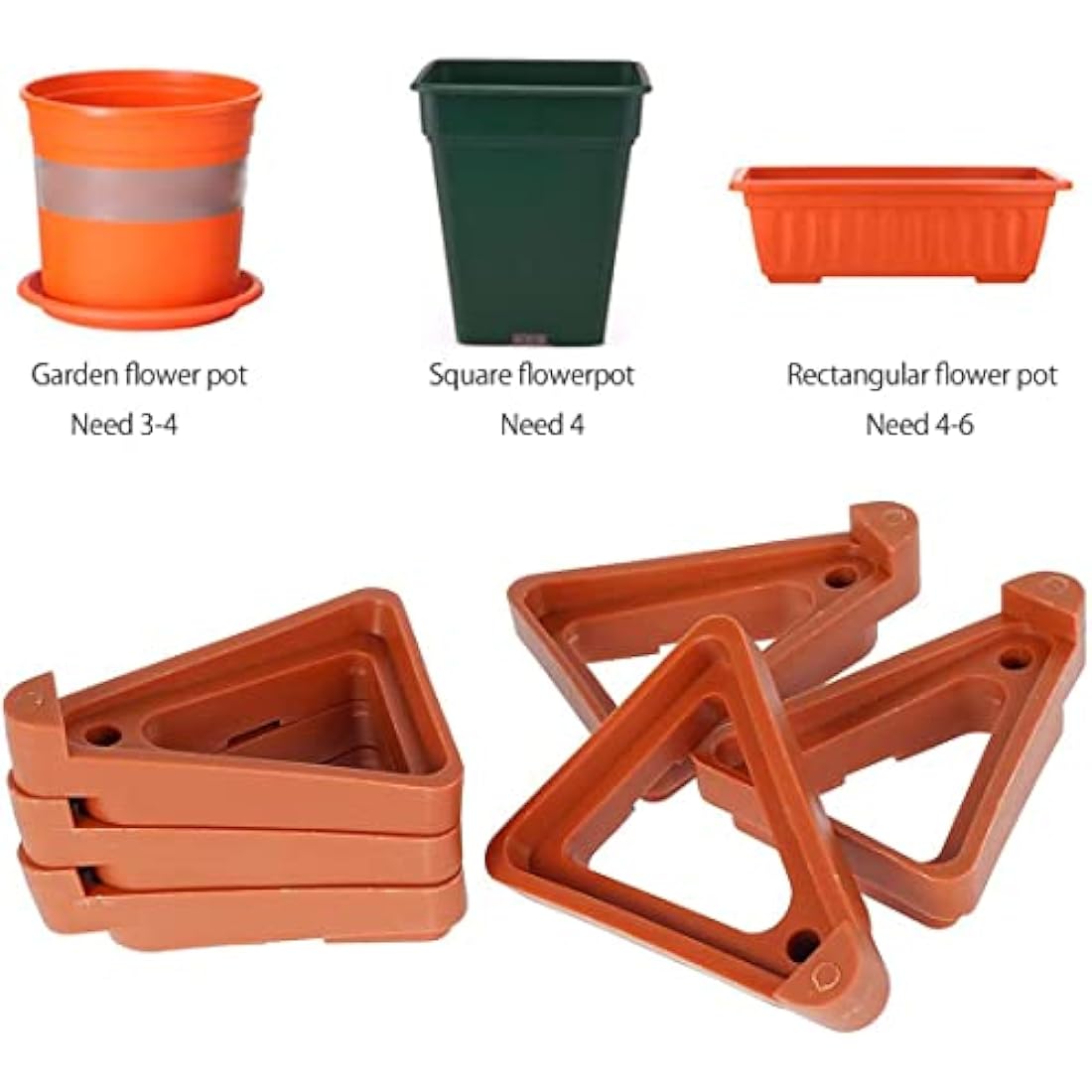 24 Pcs Pots Feet Plant Flower Invisible Pot Risers Triangle Toes Lifters Plastic Planters Stand for Better Water Drainage Indoor and Outdoor Garden Patio Small Large Plant Pot