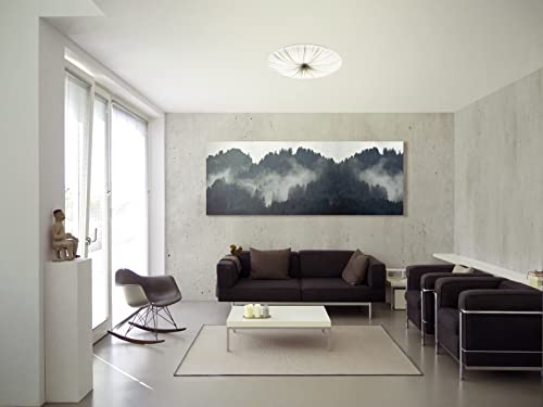 EGLO Nieves LED Ceiling Light, Diameter 51 cm, Crystal Effect Ceiling Light Made of Plastic and Metal, Living Room Lamp in White, Silver, Bedroom