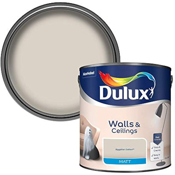 Dulux Walls & Ceilings Matt Emulsion Paint - Egyptian Cotton - 2.5L