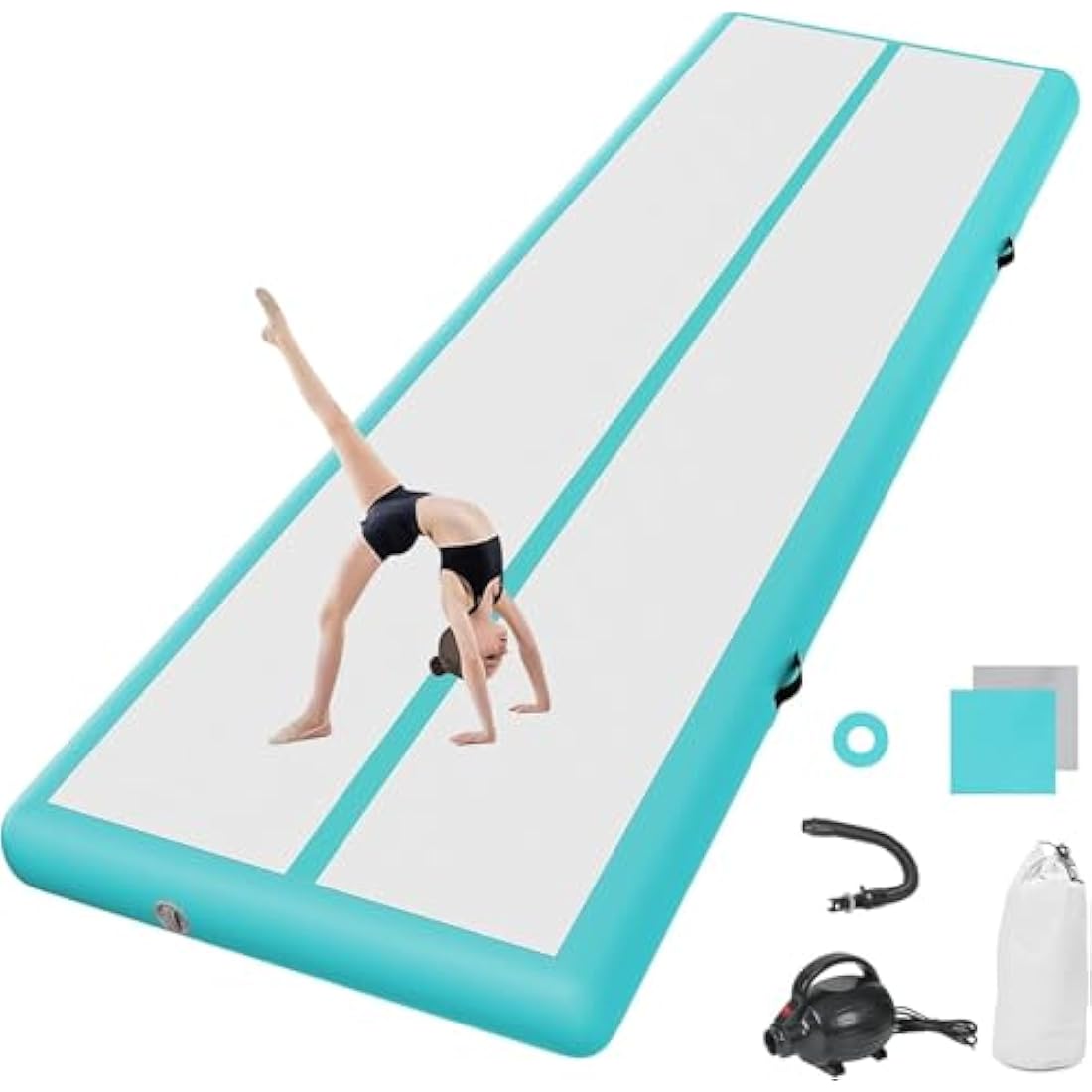 Inflatable Tumbling Gym Mat 10cm/20cm high 2M/3/4M/5M/6M/7M/8M/9M/10M/11M/12M Inflatable Air Gymnastics Mat Training Mats Gymnastics tumbling mat with Air Pump