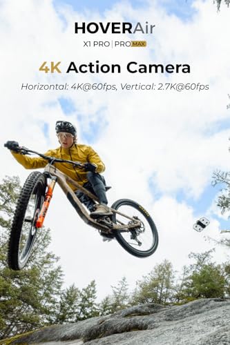 HOVERAir X1 PROMAX 8K Action Flying Camera, Foldable Drone with Camera with 26Mph Follow Speed, 10+ Fully Automatic Flight Modes, Fly Anywhere with OmniTerrain, SmoothCapture 2.0(Skiing Combo)