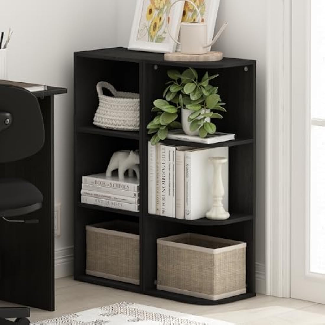 Furinno Luder 3-Tier Open Shelf Bookcase, Blackwood