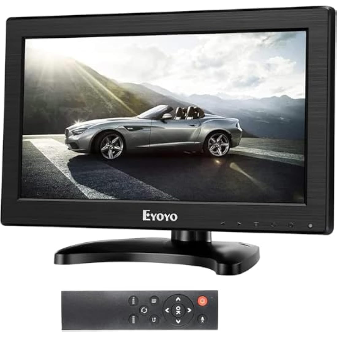 Eyoyo 12" Inch TFT LCD Monitor with AV HDMI BNC VGA Input 1366x768 Portable Mini HD Color Screen Display with Built-in Speaker