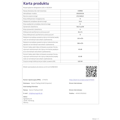 CIARRA Integrated Cooker Hood 52cm CBCS5913A Stainless Steel Built in Extractor Hood LED Light 3 Speeds Undercabinet Extractor Fan