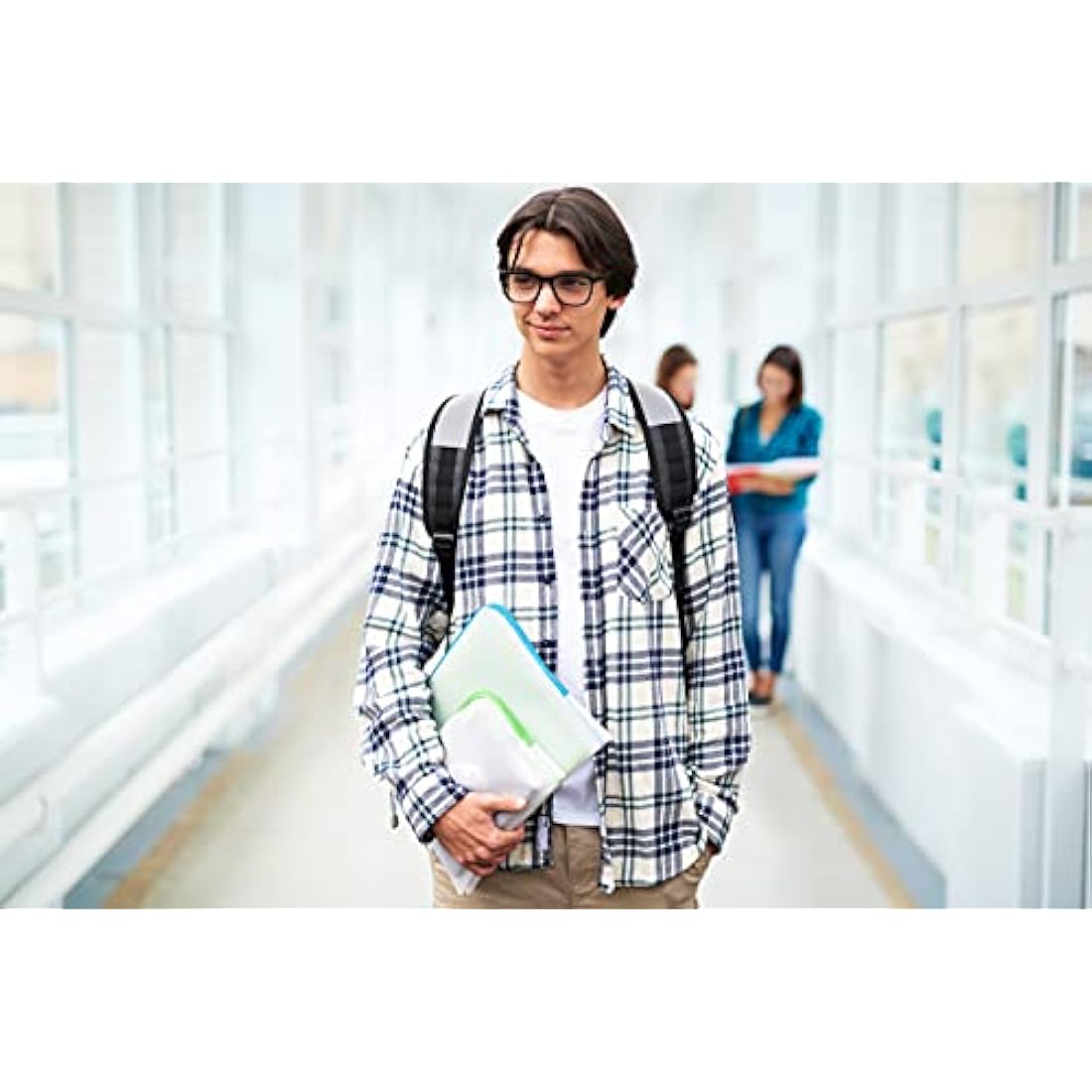 HERMA 20001 Zip Cosmetic Bag, Pack of 10, transparent (23 x 11 cm) small zippered travel pouch for mobile phone, charging cable, cosmetics, pens, keys, clear toiletry bag with zipper, assorted colours