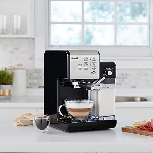 Breville One-Touch CoffeeHouse Coffee Machine | Espresso, Cappuccino & Latte Maker | 19 Bar Italian Pump | Automatic Milk Frother | ESE Pod Compatible | Black [VCF107]