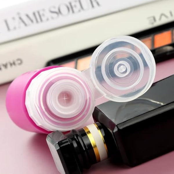 Gemice Portable Travel Bottle, 4 Pack Silicone Travel Containers Set LeakProof Refillable Squeezable for Lotion Liquid Shampoos, Soap and Toiletries (90ml)