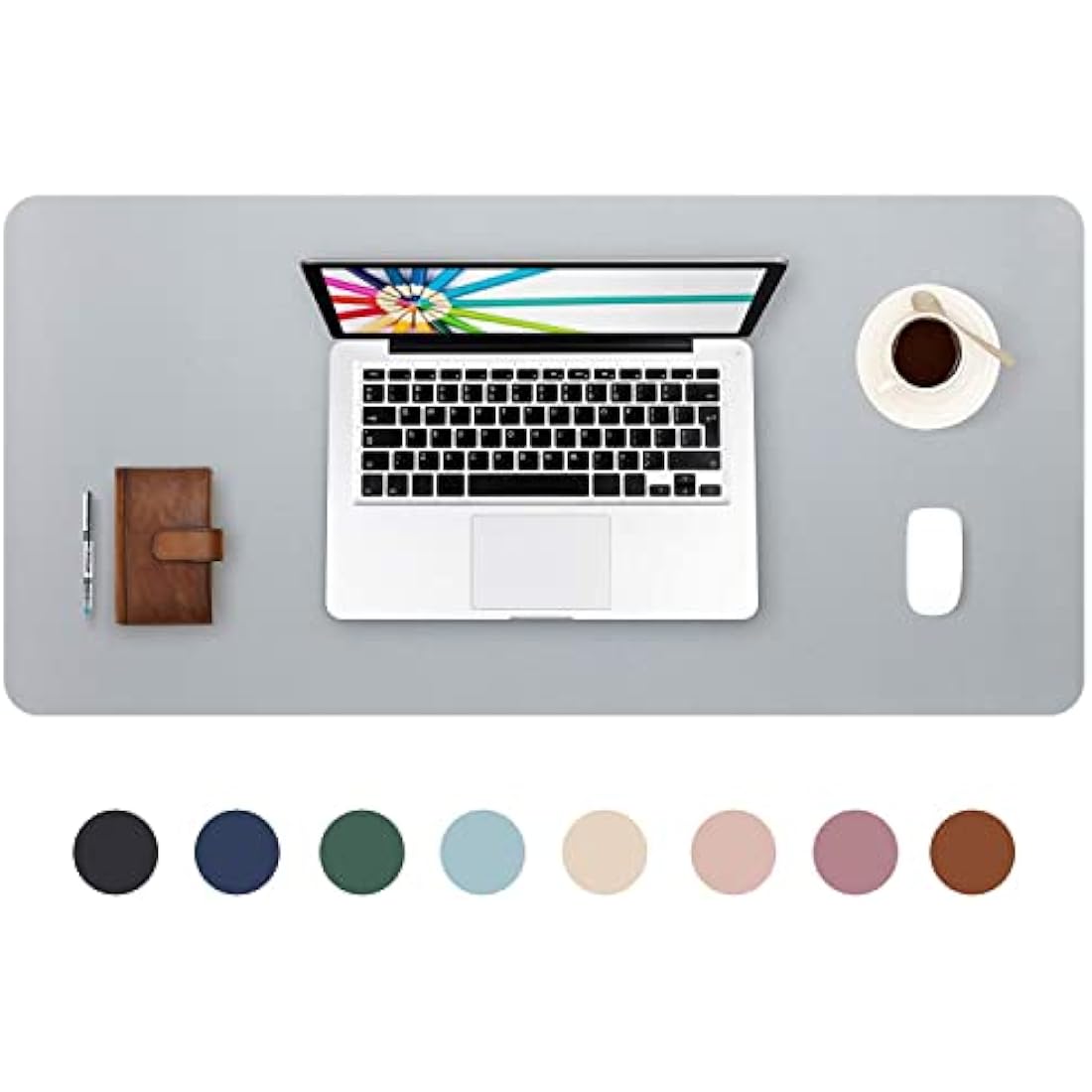 DOBAOJIA Mouse Pad Extended Mouse Mat X-Large Desk Pad Large Desk Blotter Writing Pad for Laptop/Office/Home, PU Leather Waterproof +Suede Non-Slip 31.5'' X 15.7'' (Gray)