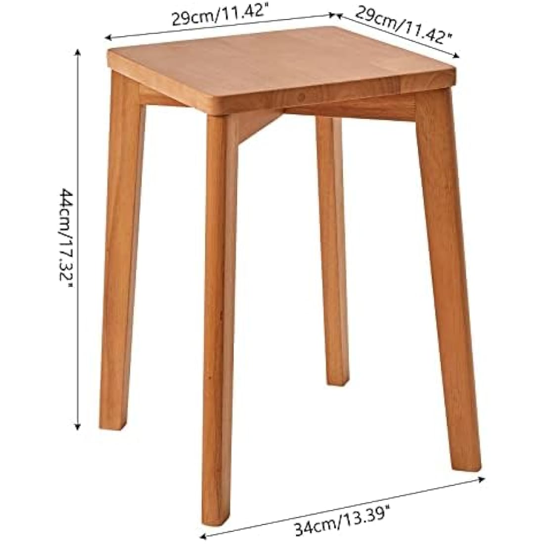 IBUYKE 4pcs Square Wooden Stool, Stacking Stools, Solid Wood Makeup Stool, Small stool for Home, Kitchen, Office, Classroom, RF-1502-4