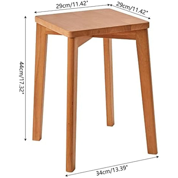 IBUYKE 4pcs Square Wooden Stool, Stacking Stools, Solid Wood Makeup Stool, Small stool for Home, Kitchen, Office, Classroom, RF-1502-4