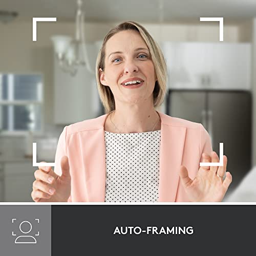 Logitech Brio 500 Full HD Webcam with Auto Light Correction, show Mode, Dual Noise Reduction Mics, Webcam Privacy Cover, Works with Microsoft Teams, Google Meet, Zoom, USB-C Cable, Streaming - White