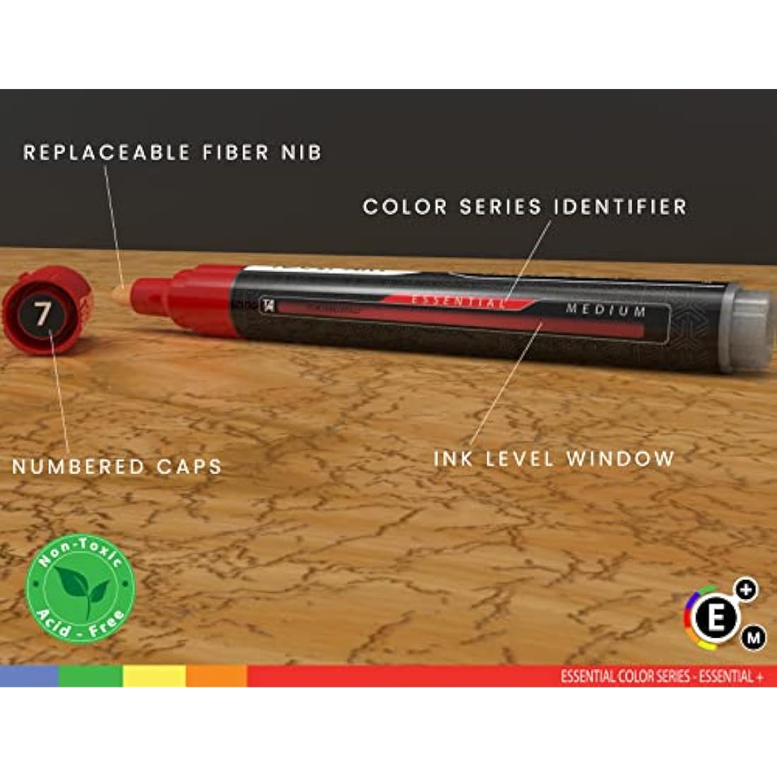 Acrylic Markers, Paint Pens Assorted Vibrant Markers for Rock Painting, Canvas, Glass, Mugs, Wood, Ceramic, Fabric, Metal, Scrapbooking. Non Toxic, Quick Dry, Multi-Surface, Lightfast (MEDIUM)